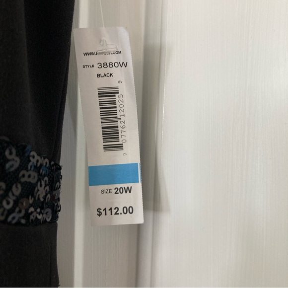 DRESS R&M Richards Formal Black Sleeveless Size 20W W Sequin Detail 3880W NWT - Picture 3 of 4